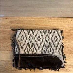 Myra Bag Diamond Rug & Hairon Wristlet Pouch